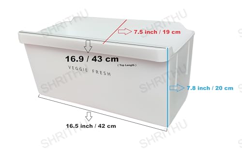 Image of SHRITHU Vegetable Box For Fridge Compatible With Whirlpool Single Door 180 To 205 Liter New Modal Automatic Refrigerator White Plastic Pack Of 1