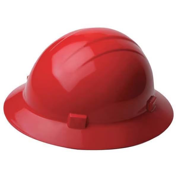 Hard Hat, Polyethylene, 4 Point Ratchet, Type 1, Class E, Red, Mfr: 19224-A