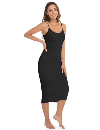 Image of Buauty Full Slip for Women under Dress Non Cling, Women's Lingerie Skirt Undergarments Spaghetti Strap Slip