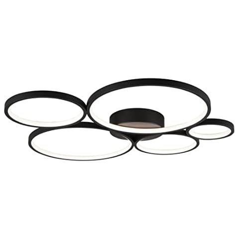 Trio Leuchten LED Deckenleuchte Rondo 622610532, Metall Schwarz matt, inklusiv 49 Watt LED, Switch Dimmer Cover
