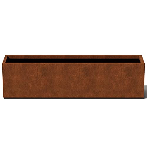 Veradek Metallic Series Corten Steel Rectangular Window Box Planter, 36''