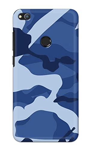 Image of Printed Hard Back Cover Case for Honor 8 Lite Back Cover (Army Blue Pattern) -1302