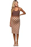 PinkBlush Beige Checkered Knit Maternity Skirt