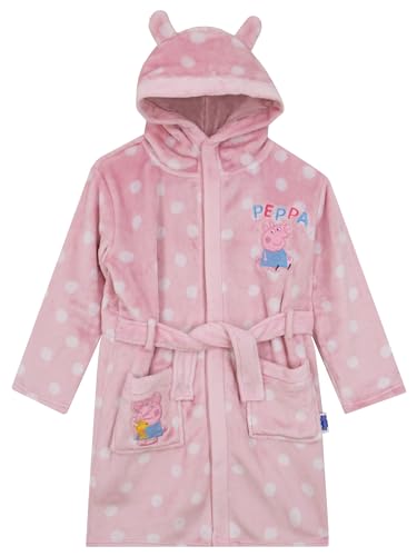 Peppa Pig Robe | Fluffy Fleece Girls Robe | Hooded Girls Bathrobe With 3D Ears
