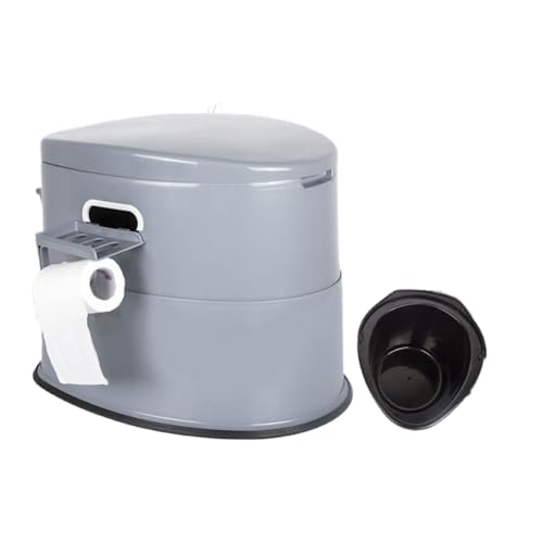 Jopsavmポータブルトイレ 洋式便座 固定式 介護用 和式トイレ用 大人用 家庭用 簡易ポータブル 高齢者用 カバー付き防臭便座 大人用トイレ 家庭用 高齢者用 移動式トイレ 妊婦用 ポータブルトイレ 清潔な痰壺 尿バケツ (グレー,40cm)
