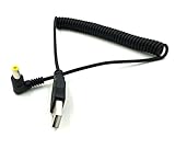 BesYee 5FT/1.5M Spring Coiled USB Cable, USB 2.0 A Male Plug to DC Power Jack 4.0mm x1.7mm 90 degree Right Angle Cord Cable (4.0*1.7 Yellow90°)