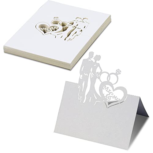 FRUHLING 60 Pièces Marque Place Mariage Cartons Placement Blancs Porte Nom Table pour Mariages