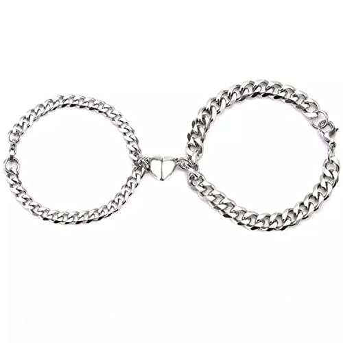 BEAUTIVIA Couple Bracelet Magneti Heart Bracelets Love Couples Friendship Promise 2 In 1 Wrist Band Link Chain Bracelet For Men Girls Valentines Day Love Gifts (B0C19LBCDB) Amazon Price History, Amazon Price Tracker