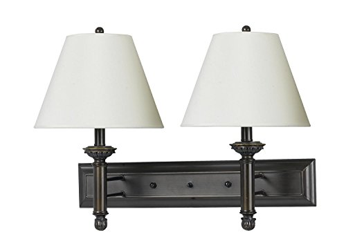 Get Cheap Price Cal Lighting LA-60002W2L-1 Traditional Two Light Wall Lamp from Hotel Collection in Bronze/Dark Finish, 8.00 inches