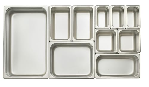 Image of Winco Anti-Jamming Steam Pan, Half-Size x 6-Inch, Standard Weight,Stainless Steel,Medium | Dishwasher safe, Stacking lugs, Heavy-duty, Reinforced corners, NSF listed, Great for Buffets, Catering and Food Preparation
