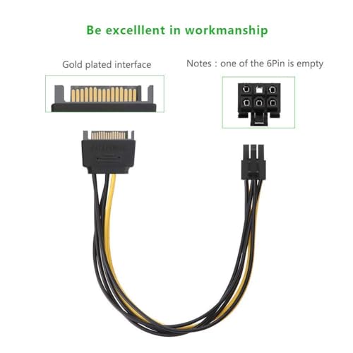 Image of PremiumAV SATA 15-Pin to 6-Pin PCIe Power Cable