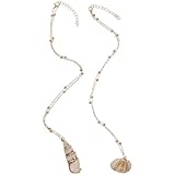 Ciieeo Collar de Concha Natural y Caracola Borde Dorado para Mujer, 2 Piezas, Elegante y Creativo, Material Concha y Caracola, Adecuado para Fiestas y Cenas