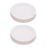 MAGICLULU 50 Stück Einweg Pappteller Weiß Malplatten für DIY Basteln Malmaterialien Kindergarten Jungen Mädchen Party Food Trays Langlebig Praktisch