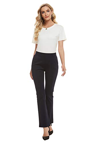 Women's Pull On Barely Bootcut Stretch Dress Pants4