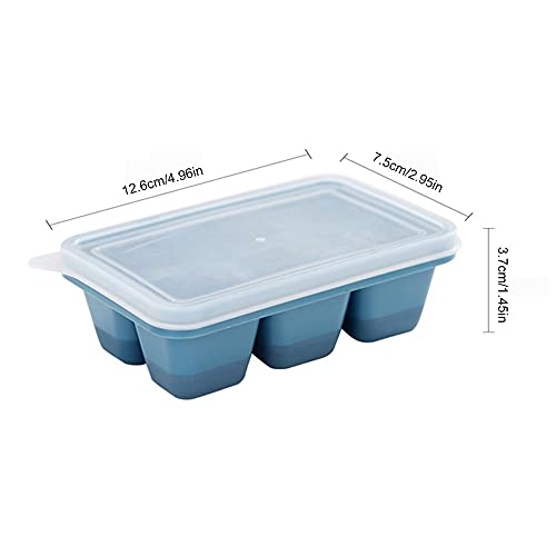 Bandeja de cubitos de hielo de silicona azul miniatura 2