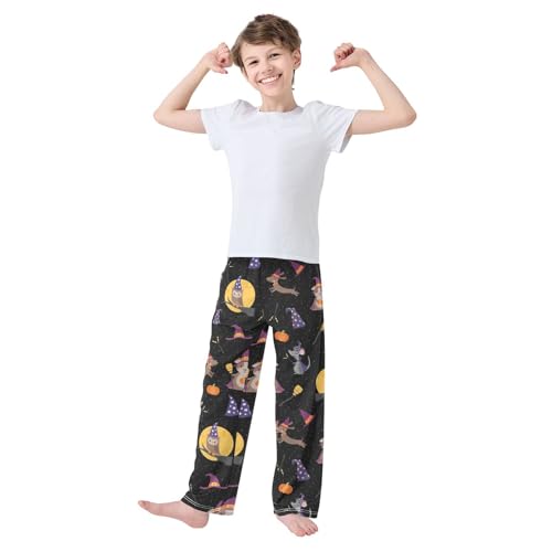Halloween Mouse Owl Boys Long Pants Soft Trousers Elastic Waist Kids Lounge Bottoms with Pockets S-XL2