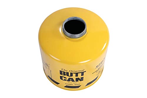Eagle 1200Yellow Yellow All Metal Galvanized Steel Original Butt Can, 5 Gallon Capacity, 33" Height, 12" Diameter #TOP3