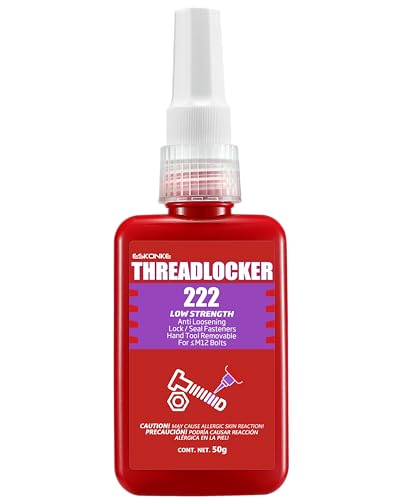 ESKONKE Thread Locker Purple 222 - Removable Threadlocker Metal Glue for Nuts, Bolts, Fasteners Screw Compound to Prevent Loosening & Corrosion 1.69 Oz/50 ml