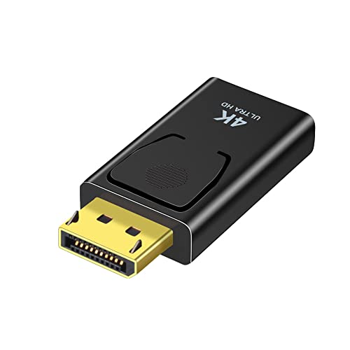 Adaptateur Displayport vers HDMI, Seminer Convertisseur 4K DP HDMI Mâle Femelle pour Ordinateur de Bureau, Portable, Projecteur, HDTV, Noir
