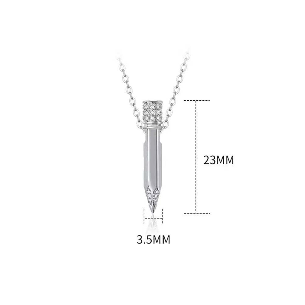 Collana Matita in Argento Moissanite per Donne Gifts di Laurea Studentessa Figlia Figlio