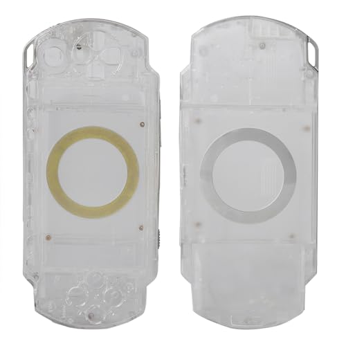 Kit de boîtier complet de rechange coque transparente argent pour réparation console de jeux