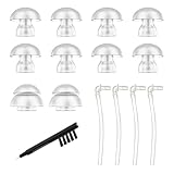 Xiciki 15 Pcs Hearing Aid Domes with Tubes, Silicone Ear Tips, 12mm/14mm Replacement, Hearing Aids Parts for Phonak Hearing Aid Domes, Hearing Aids Accessories, Includes Cleaning Tool