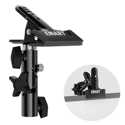 EMART Photography Reflector Holder Photo Video Studio 5/8 Heavy Duty Metal Clamp Attachment Light Stand Clip Mount with Umbrella Hole for Backdrop Diffuser Lighting