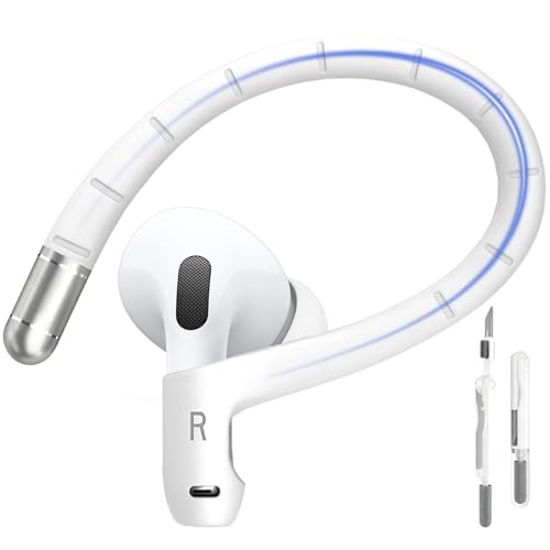Ya en manzanajugosa.com: Adhiper Ganchos de Silicona para AirPods Pro y Pro 2 [Aleación de Titanio con Memoria], Ajuste Cómodo | Ganchos Deportivos Antipérdida para AirPods 4 con Correa y Bolígrafo de Limpieza (Blanco)