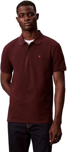 Calvin Klein Polo SS Monogram de piqué LV040EM269 S/S para Hombre, Color Morado (marrón Moca), Talla XS, Morado (marrón Moca), XS