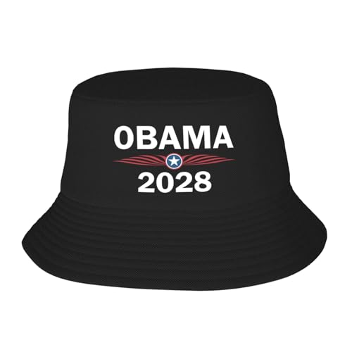 RDATWBE Obama 2028 Bucket Hat Obama for President 2028 Unisex Summer Travel Beach Fisherman Cap Black