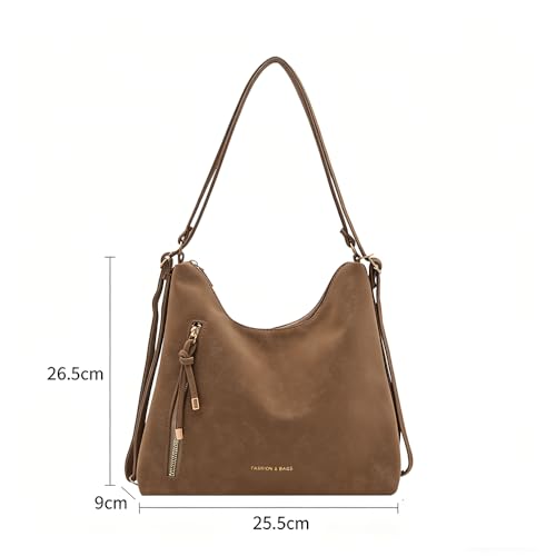 Bolso Tote Vintage para Mujer Convertible de Gamuza miniatura 6