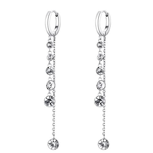 Brosway Orecchini Donna, Orecchini Pendenti in Acciaio e Cristalli | Collezione SYMPHONIA - BYM87