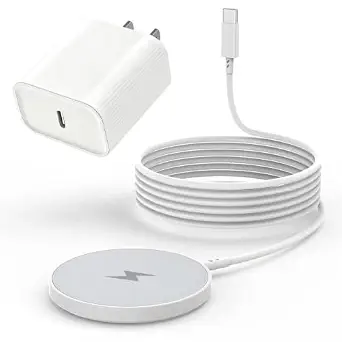 Magnetic Wireless iPhone Charger with 6FT Cable and 15W Fast Charging