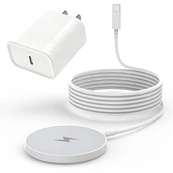 Magnetic Wireless iPhone Charger with 15W Fast Charging, 6FT Cable, MagSafe Compatible
