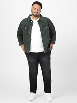 Urbano Plus Men's Regular Fit Washed Full Sleeve Denim Jacket