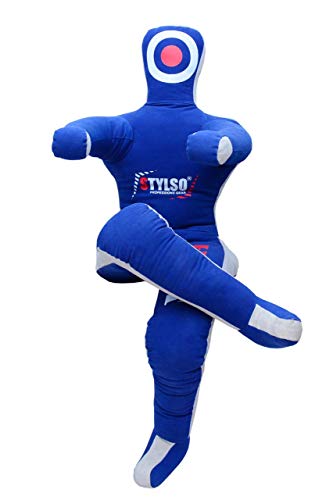Stylso Wrestling Dummy Grappling Dummies - Jiu Jitsu Dummy BJJ Dummy MMA Dummies Judo Karate Fighting Dummy Un-Filled - Sitting - (Blue)