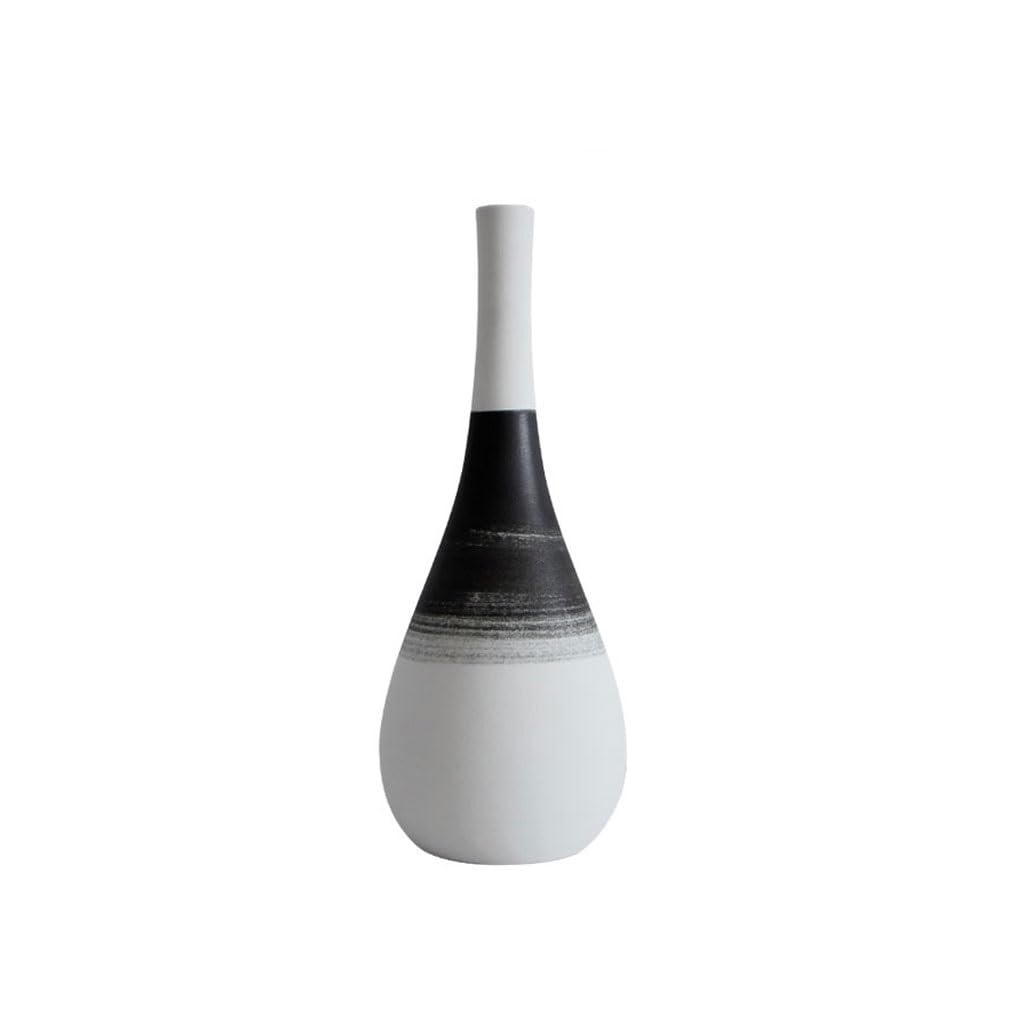 EINES Ceramic Vase Ornaments Living Room Flower Arrangement Pottery Jar Retro Chinese Style Home Container(B)