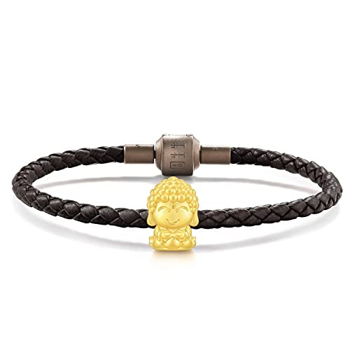 CHOW SANG SANG 999 24K Solid Gold Zodiac Guardian Buddha Mini Charm Bracelet for Women and Men