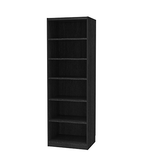 白井産業 【タナリオ オーダーメイド タイプ】 木製 本棚 ラック 高さ180 幅70 奥行44cm ブラックウォールナット 棚板5枚(TNL-EM18070FTF2KW)