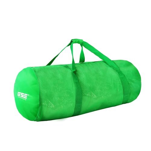 GSE Heavy-Duty Large Mesh Sports Duffle Bag with Zipper, 1-Pack, Green