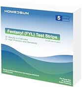 HOMEDSUN 5 Packs Fentanyl Drug Test Strips Both for Powder and Urine Cut-Off 20 ng/ml at Home Rel...