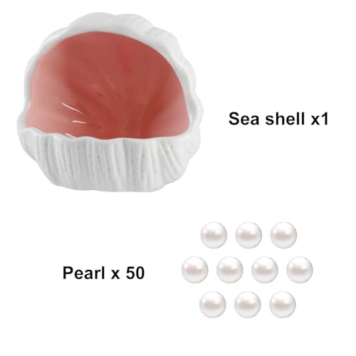 Image of RUIAN Cute Aquarium Decorations Ceramic Conch Shell (Pink-Small)