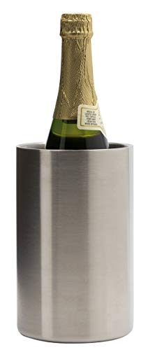 Eternal Living Wine Collection Double Walled Insulated Wine Chiller | Stainless-Steel Champagne Bucket Tabletop Wine Cooler, Silver
