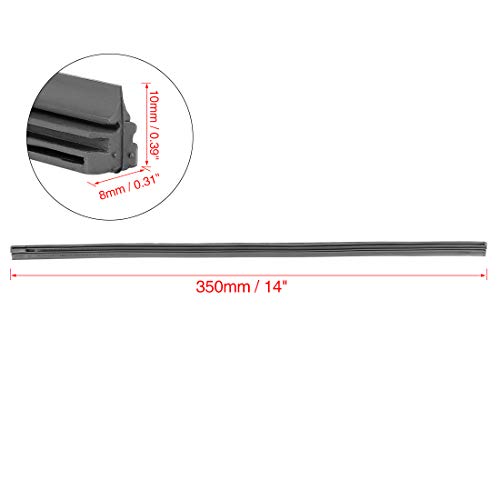 X AUTOHAUX 2pcs 350mm 14inch 8x10mm 3 Section Rubber Windshield Wiper Blade Refills for Car