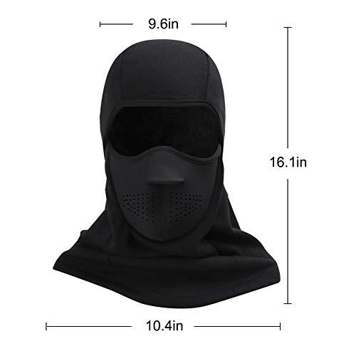Joyoldelf Winter Balaclava Ski Mask, Fleece Windproof Motorcycle Face Warmer (Black) #TOP6