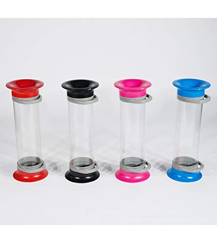 Glasdon C-Thru 10L Battery Collection Tube (4 Colours) – Transparent Battery Recycling Bin – 10 Litre Polycarbonate Battery Recycling Tube (Blue with Graphics)