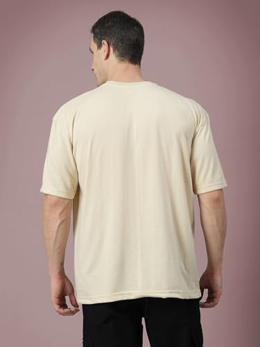 Image of CHKOKKO Mens Stylish Oversized T Shirt for Daily and Casual Wear Printed Design with Drop Shoulder and Half Sleeves