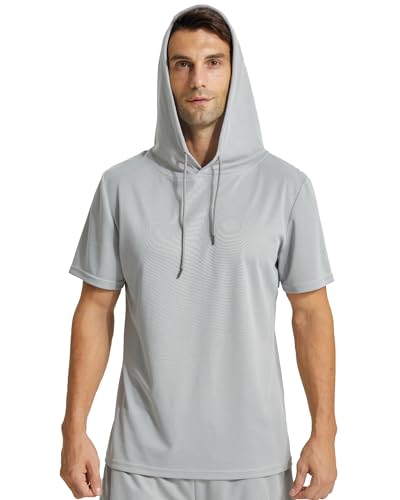 Sweat à capuche athlétique manches courtes homme pour course