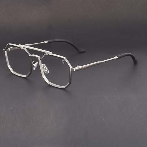 Image of Hexagon Round Sunglasses Metal Frame Stylish Goggles For Men's and Women's