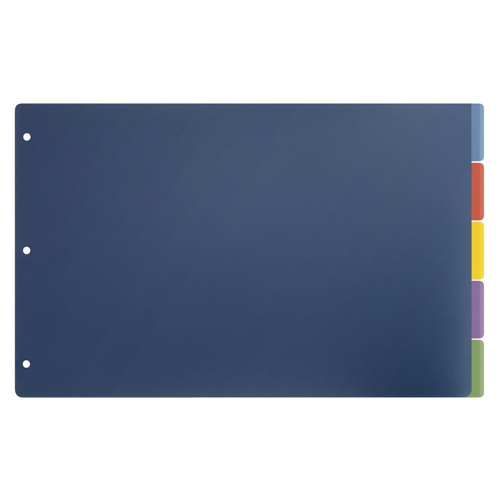 Intercalaires 5-tab grand format 27,9 x 43,2 cm en poly résistant Cardinal - 6